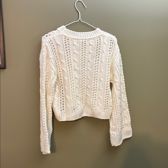H&M White Cable Knit Crew Neck Sweater - Picture 9 of 14